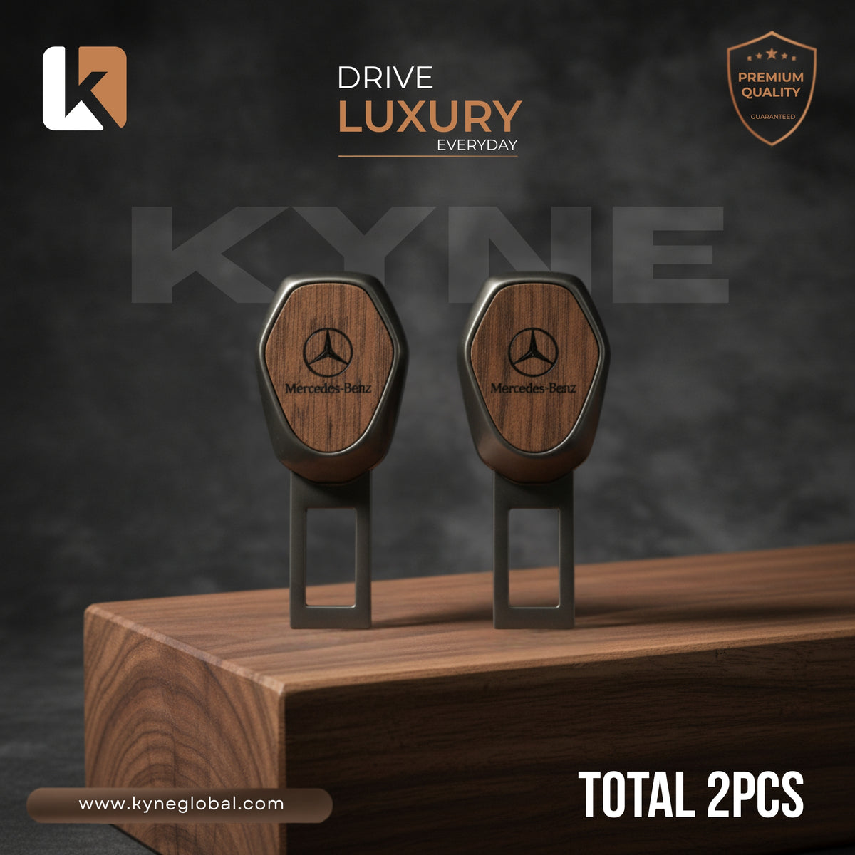 Wooden Car Seat Belt Extender Clip - Universal Fit Metal Buckle with Custom Logo