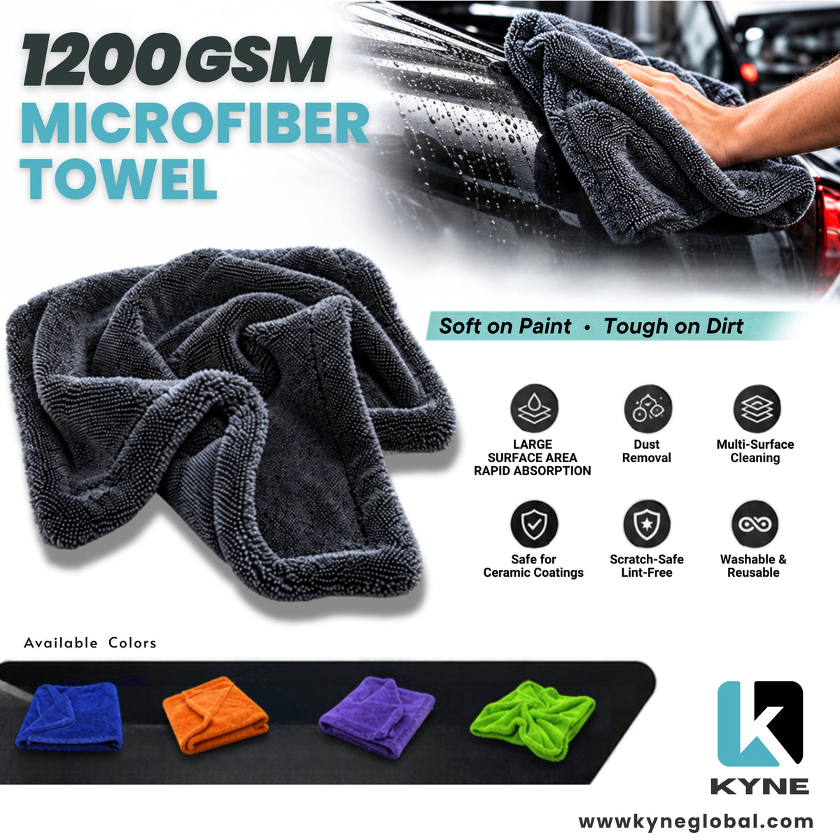 1200 GSM Premium Microfiber Cloth for Car Care