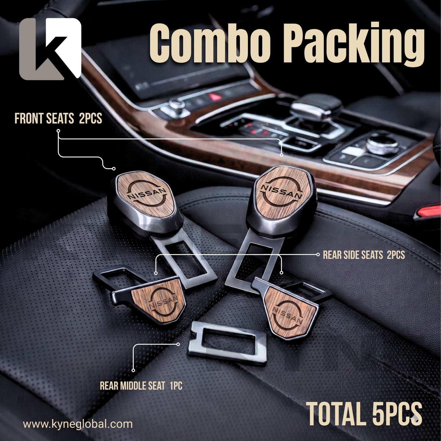 Premium Car Seat Belt Extender Clip - Universal Fit Metal Buckle with Custom Logo