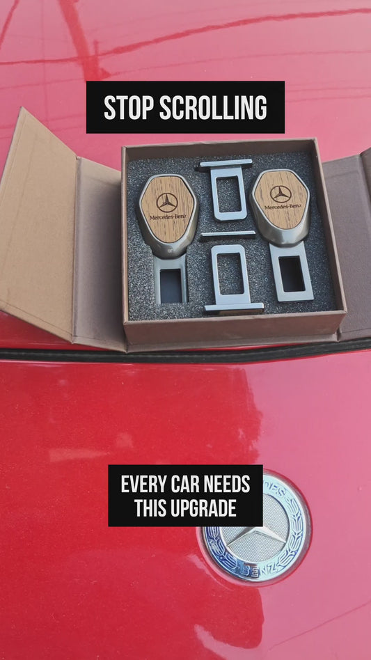 Wooden Car Seat Belt Extender Clip - Universal Fit Metal Buckle with Custom Logo