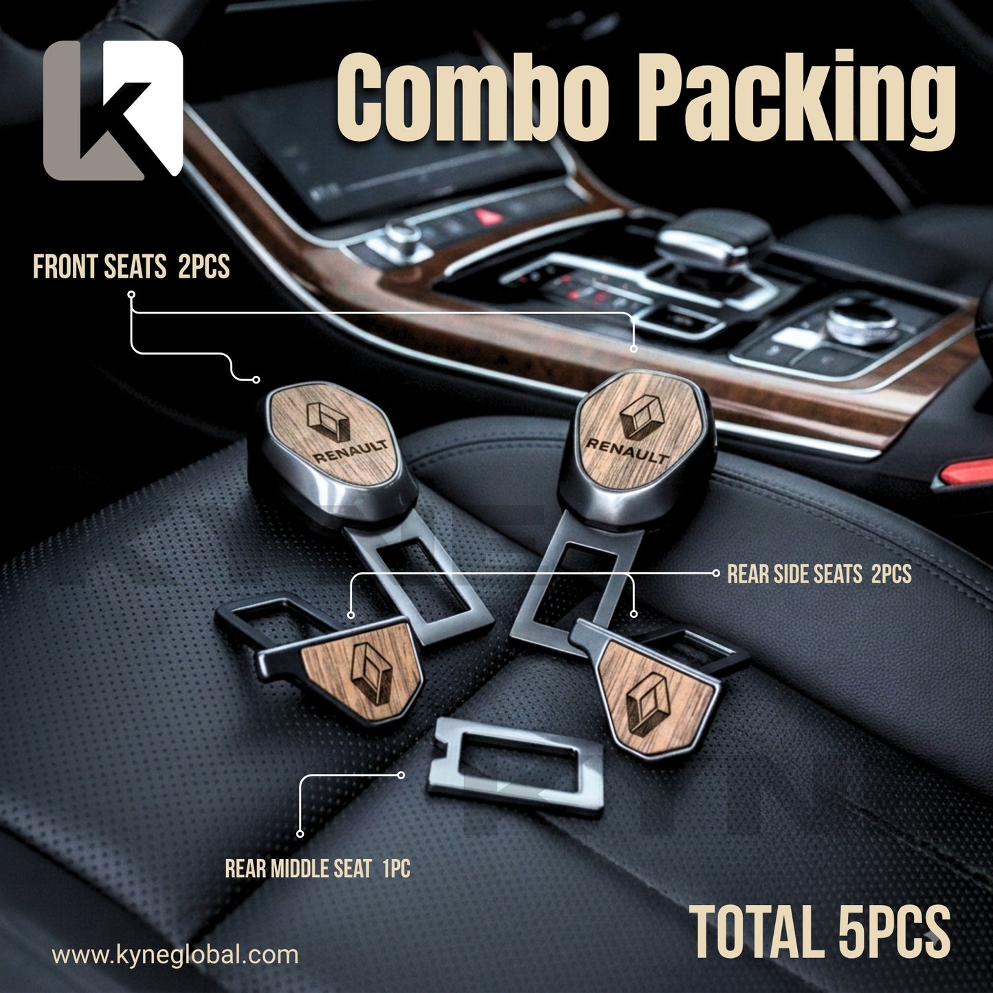 Premium Car Seat Belt Extender Clip - Universal Fit Metal Buckle with Custom Logo