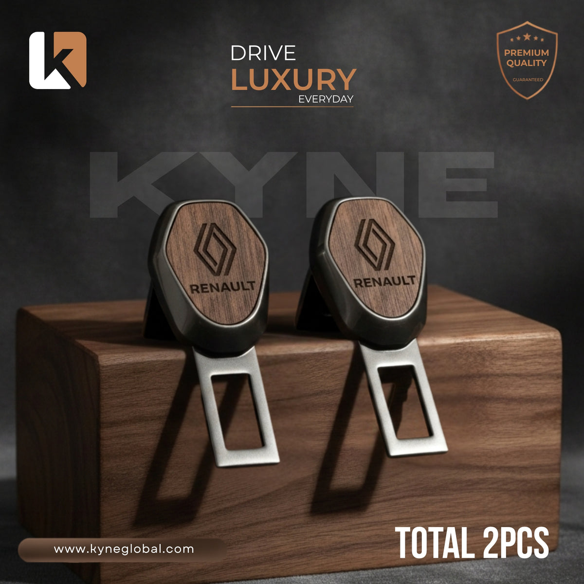 Wooden Car Seat Belt Extender Clip - Universal Fit Metal Buckle with Custom Logo