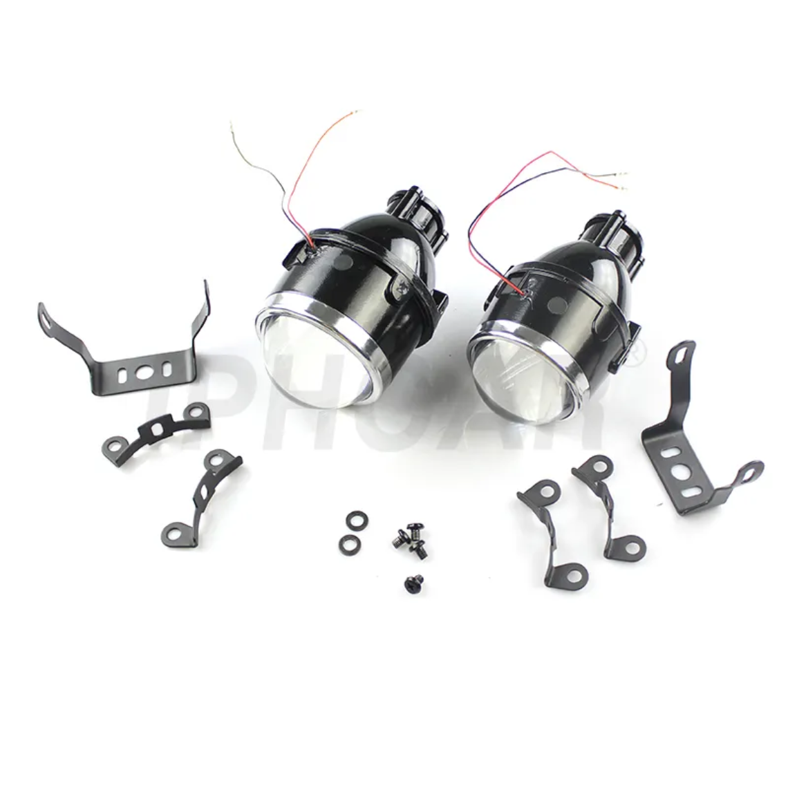 Car Fog Lamp Projectors Light Range 200 Mtr Throw Approx For Any Car With 3" Space (White, Pair)