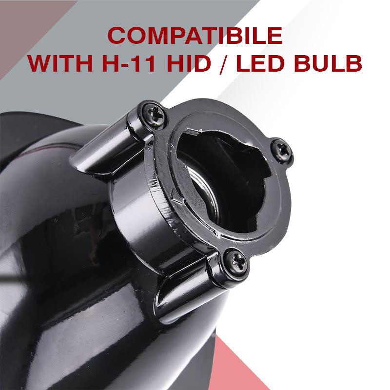 Car Fog Lamp Projectors Light Range 200 Mtr Throw Approx For Any Car With 3" Space (White, Pair)