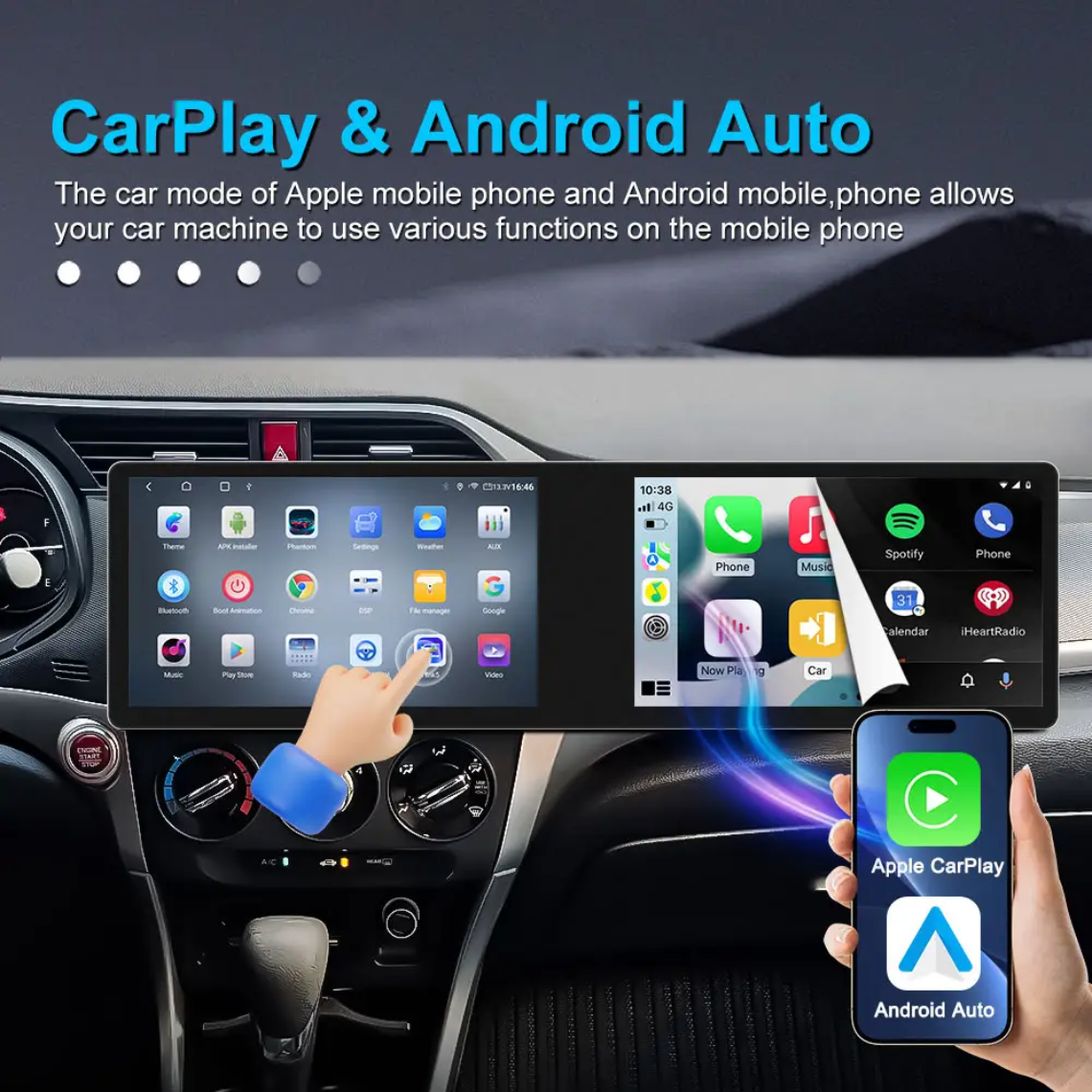 KYNE 2K 21.6" Dual-Screen Android Player (10.1" + 10.1")