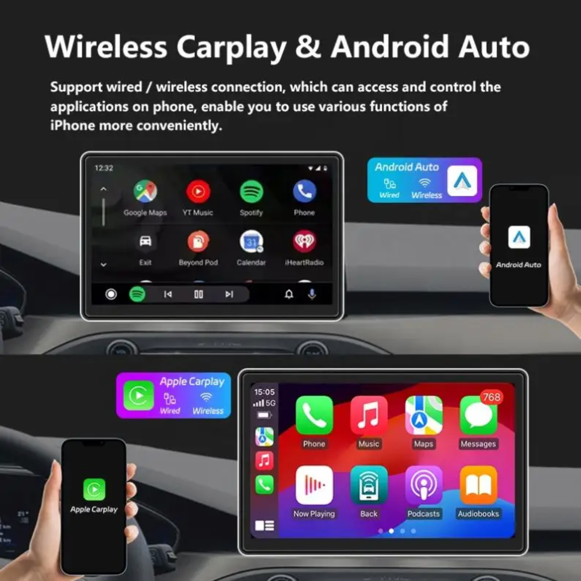 KYNE 2K 13.1" Double Din Android Player (Tablet-Style)