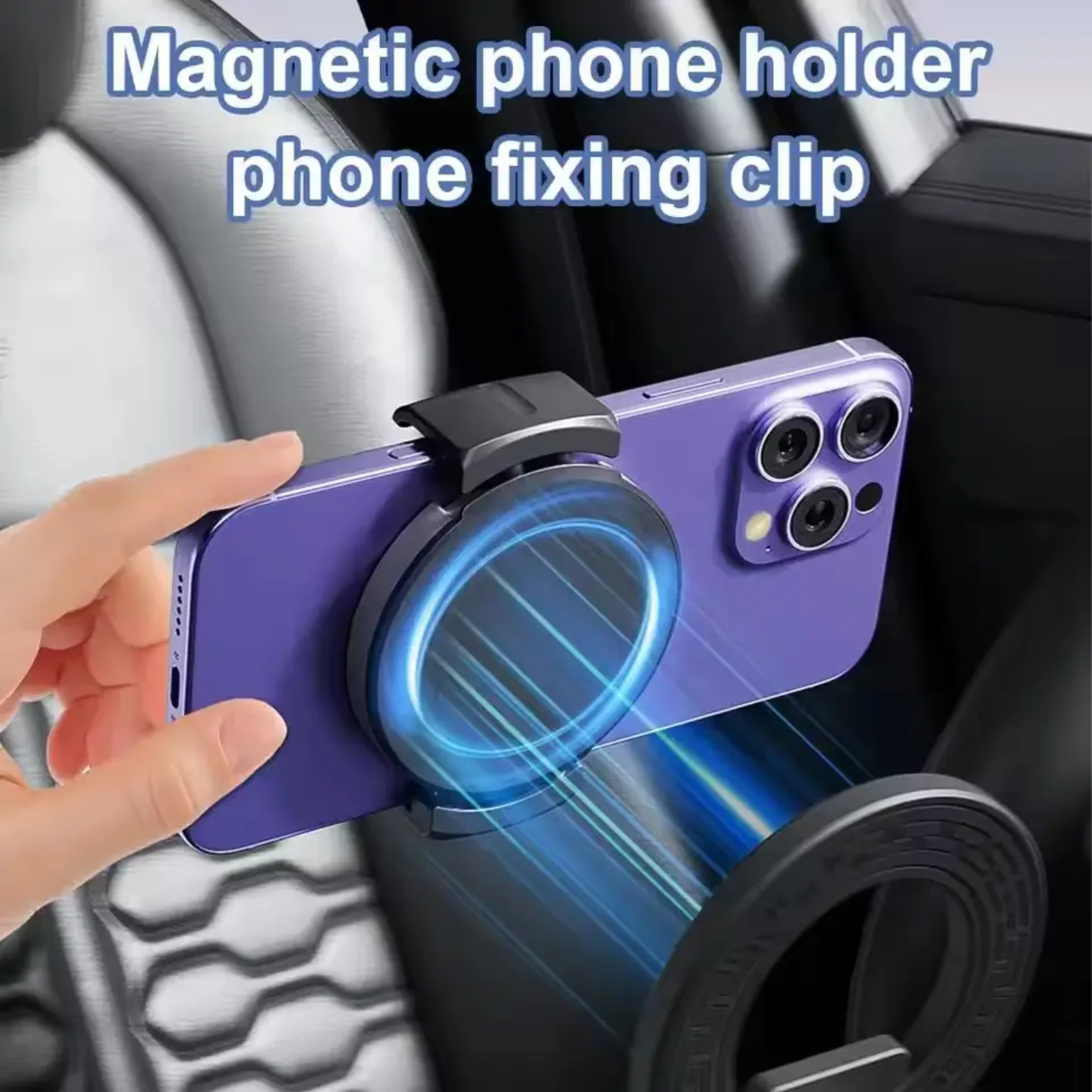 Magnetic Phone Holder for Car, 360° Rotation, Super Strong Stylish Accessory for Car Dashboard | Hands Free Phone, Adjustable Arm (Black)