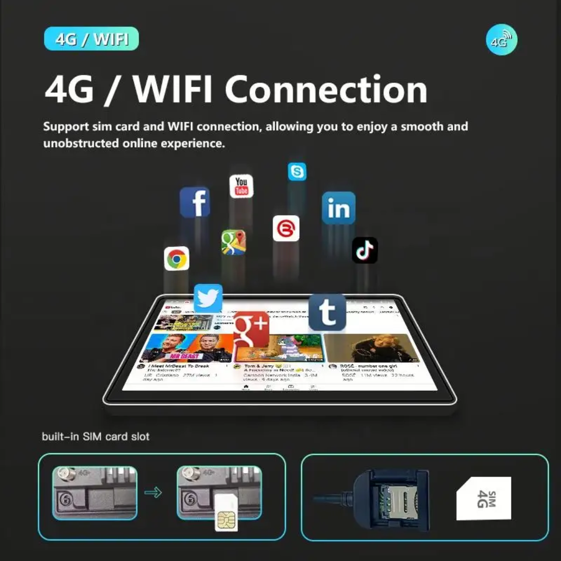 KYNE 2K 13.1" Double Din Android Player (Tablet-Style)