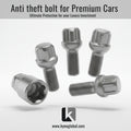 KYNE Anti-Theft Lug Bolt Lock Set (4 Pcs) — M12 / M14 | Audi, Skoda, VW, Mahindra XUV700, Citroën ,3XO