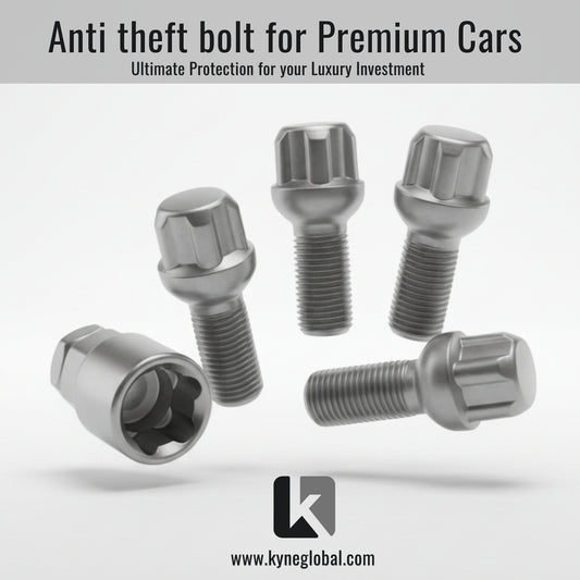 KYNE Anti-Theft Lug Bolt Lock Set (4 Pcs) — M12 / M14 | Audi, Skoda, VW, Mahindra XUV700, Citroën ,3XO