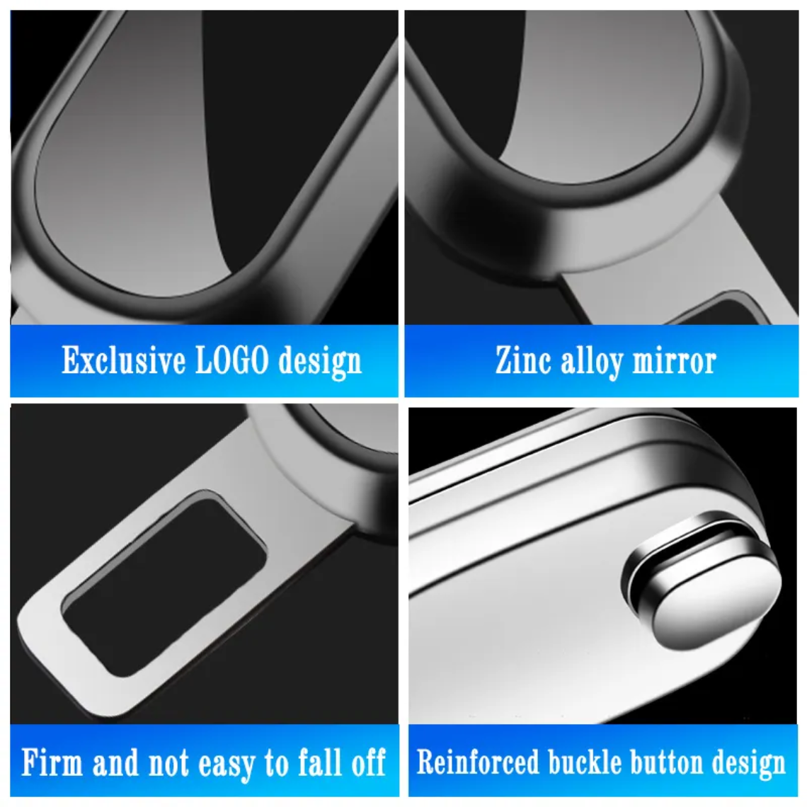 Premium Car Seat Belt Extender Clip - Universal Fit Metal Buckle with Custom Logo