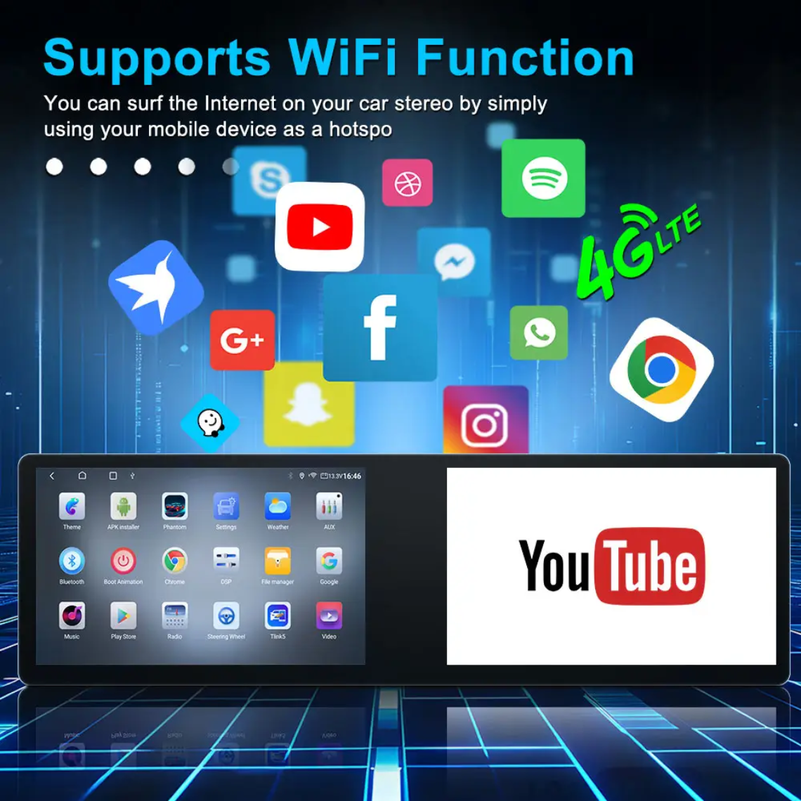 KYNE 2K 21.6" Dual-Screen Android Player (10.1" + 10.1")