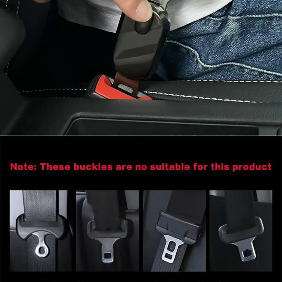 Premium Car Seat Belt Extender Clip - Universal Fit Metal Buckle with Custom Logo