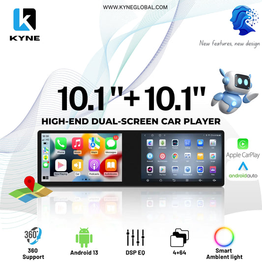 KYNE 2K 21.6" Dual-Screen Android Player (10.1" + 10.1")