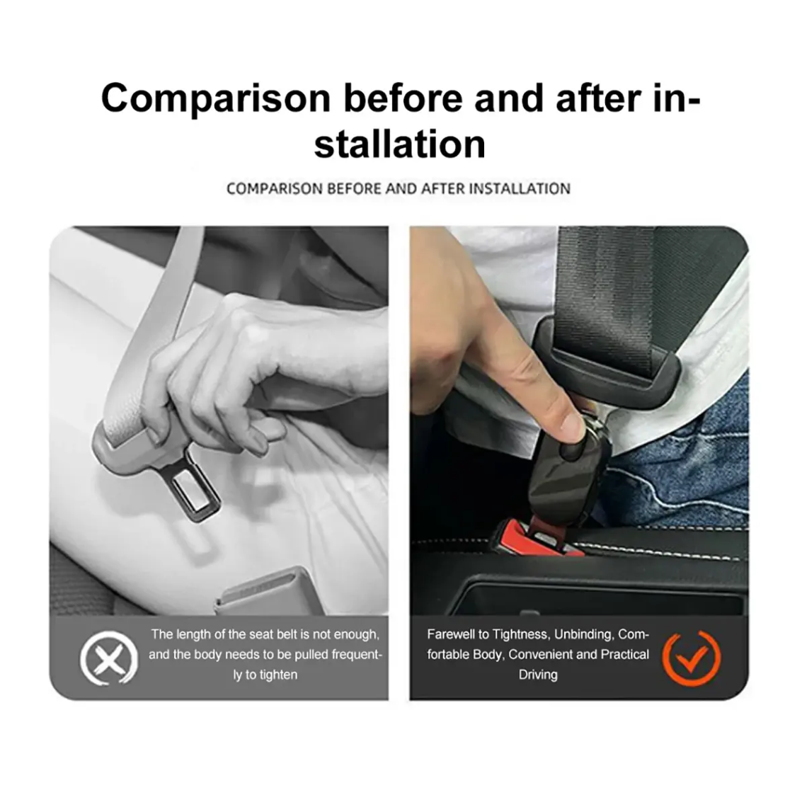 Premium Car Seat Belt Extender Clip - Universal Fit Metal Buckle with Custom Logo
