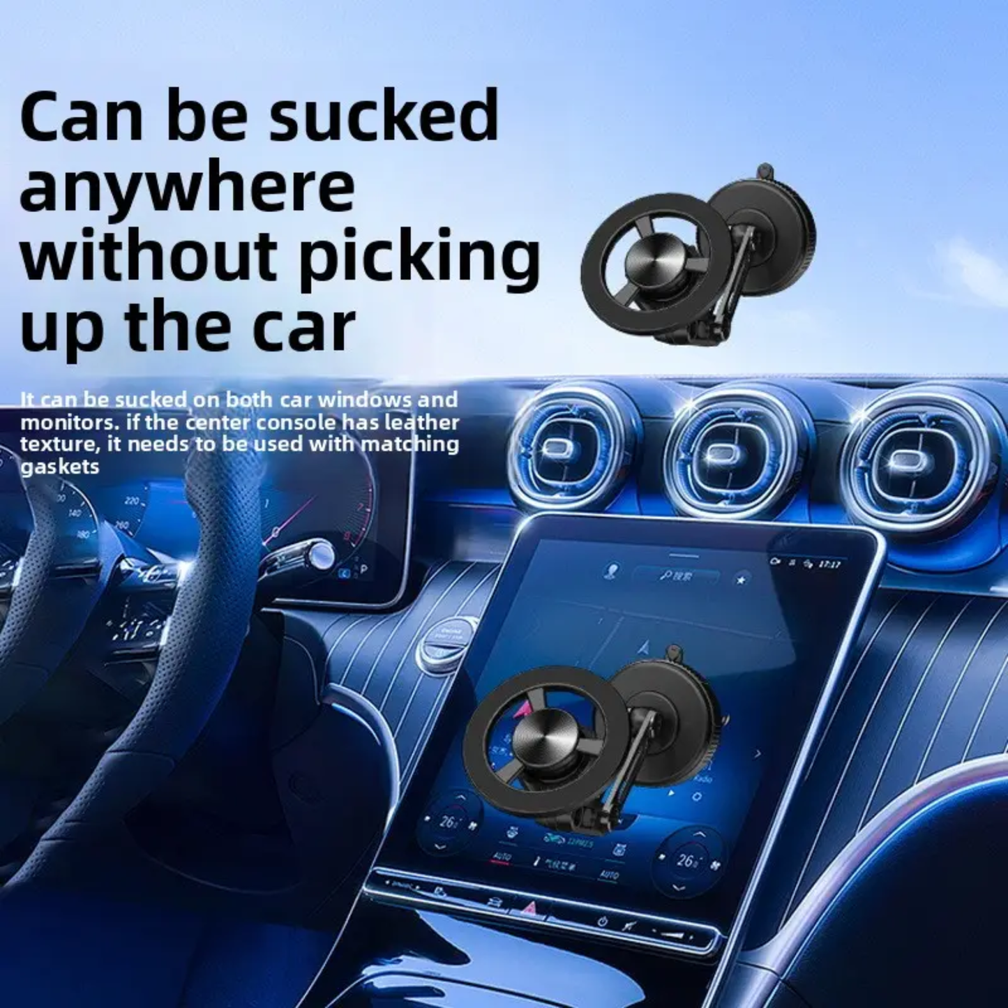 Magnetic Phone Holder for Car, 360° Rotation, Super Strong Stylish Accessory for Car Dashboard | Hands Free Phone, Adjustable Arm (Black)