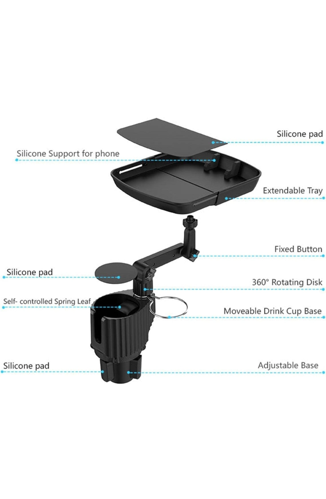 Vehicle Folding Tray Bracket with Cup Holder