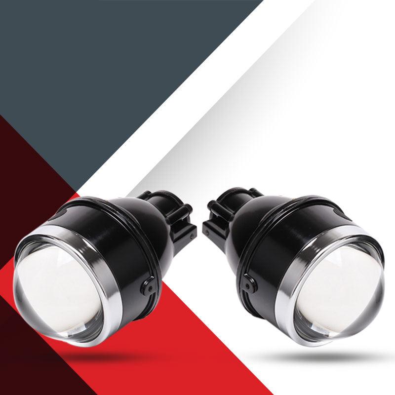 Car Fog Lamp Projectors Light Range 200 Mtr Throw Approx For Any Car With 3" Space (White, Pair)