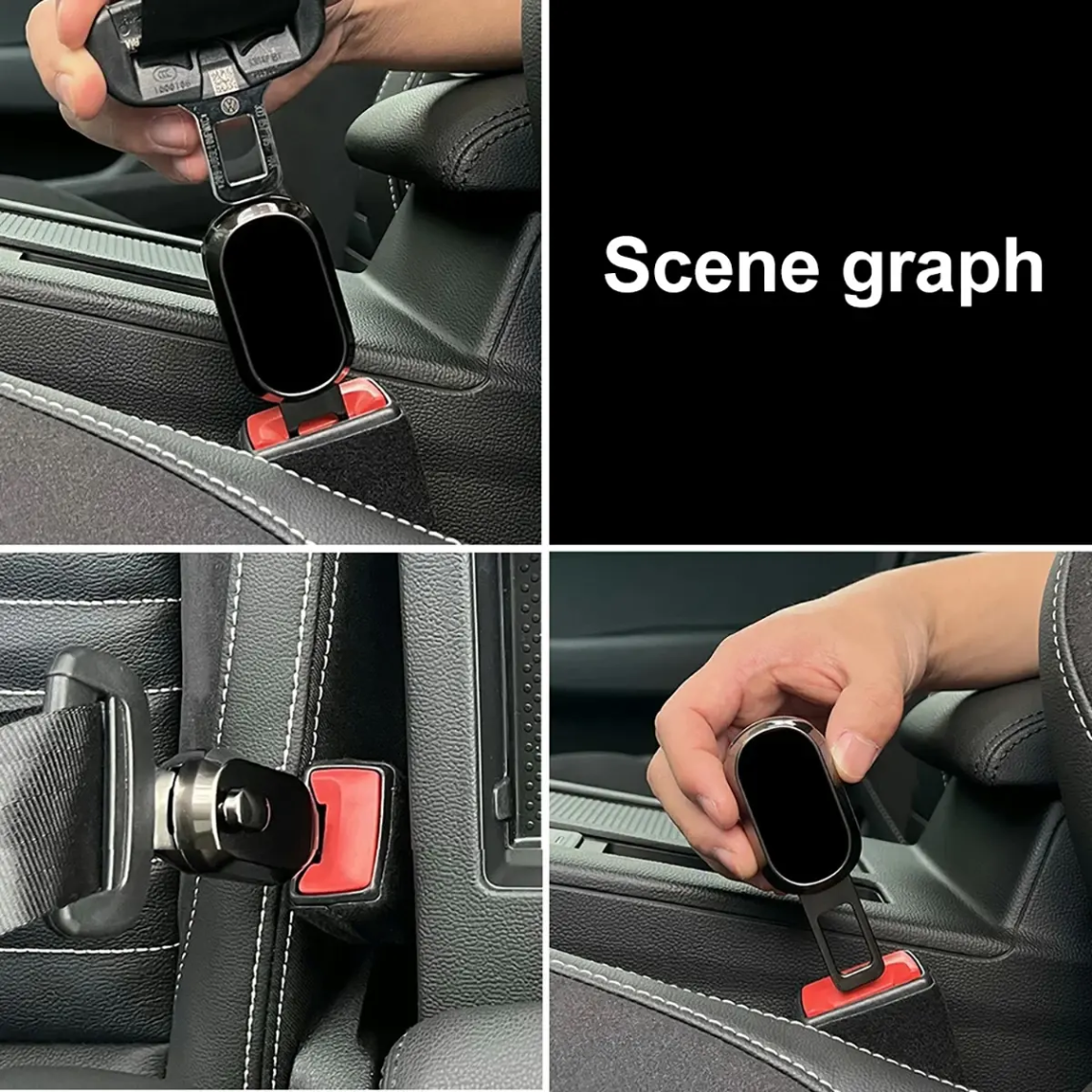 Premium Car Seat Belt Extender Clip - Universal Fit Metal Buckle with Custom Logo