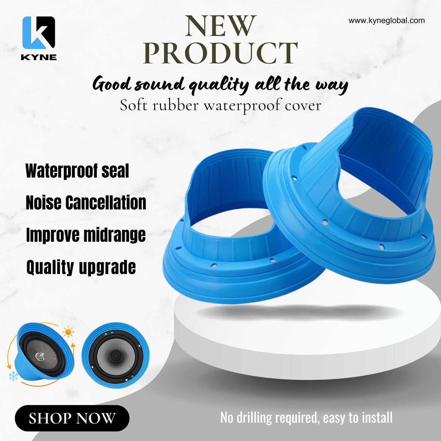 Car Speaker Baffle Waterproof and Dustproof Cover Blue
