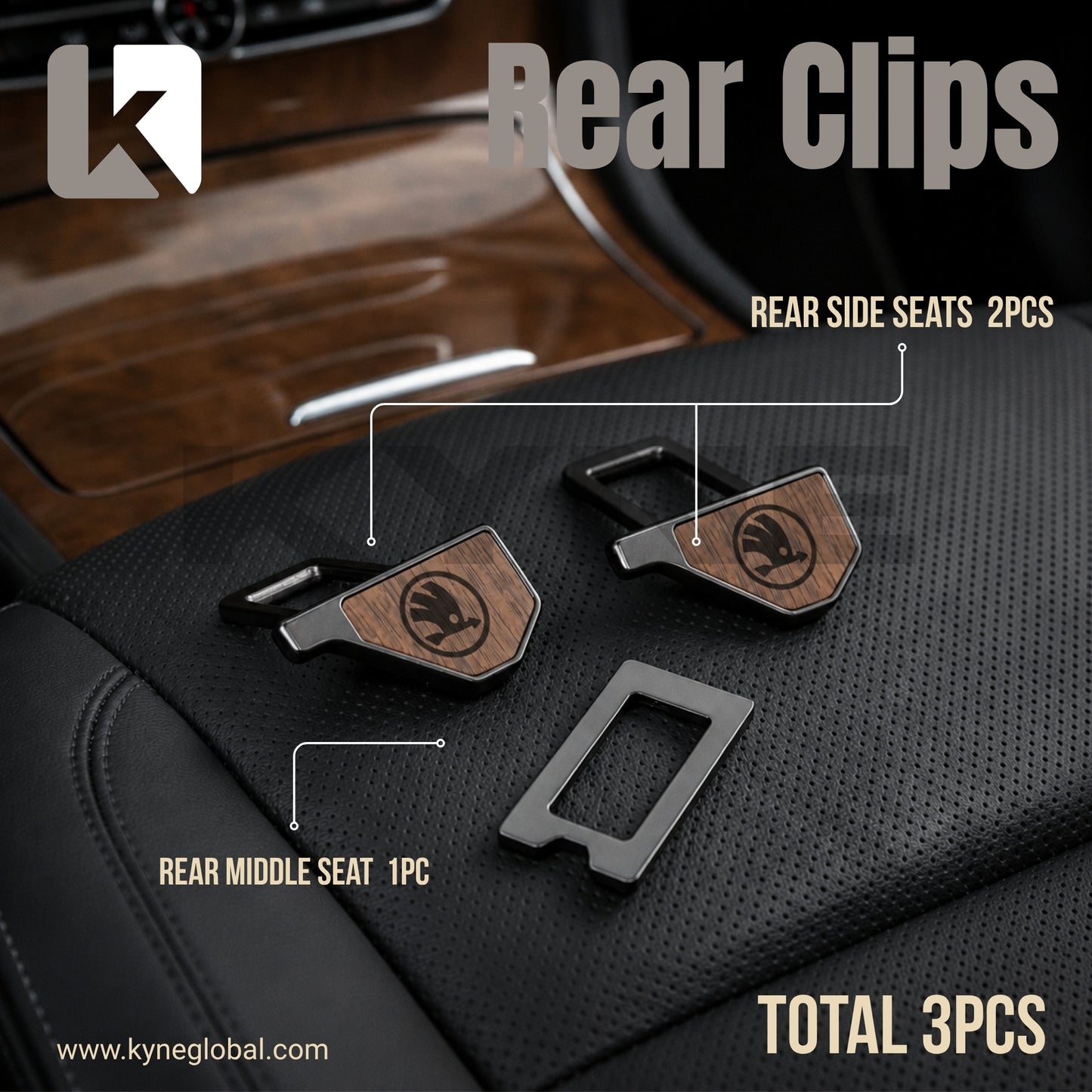 Wooden Car Seat Belt Extender Clip - Universal Fit Metal Buckle with Custom Logo