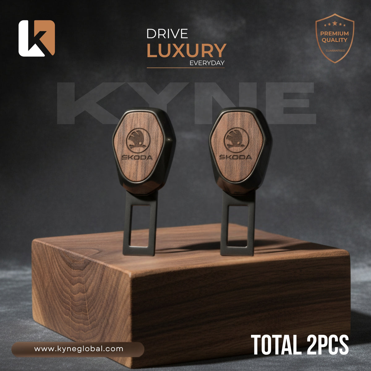 Wooden Car Seat Belt Extender Clip - Universal Fit Metal Buckle with Custom Logo