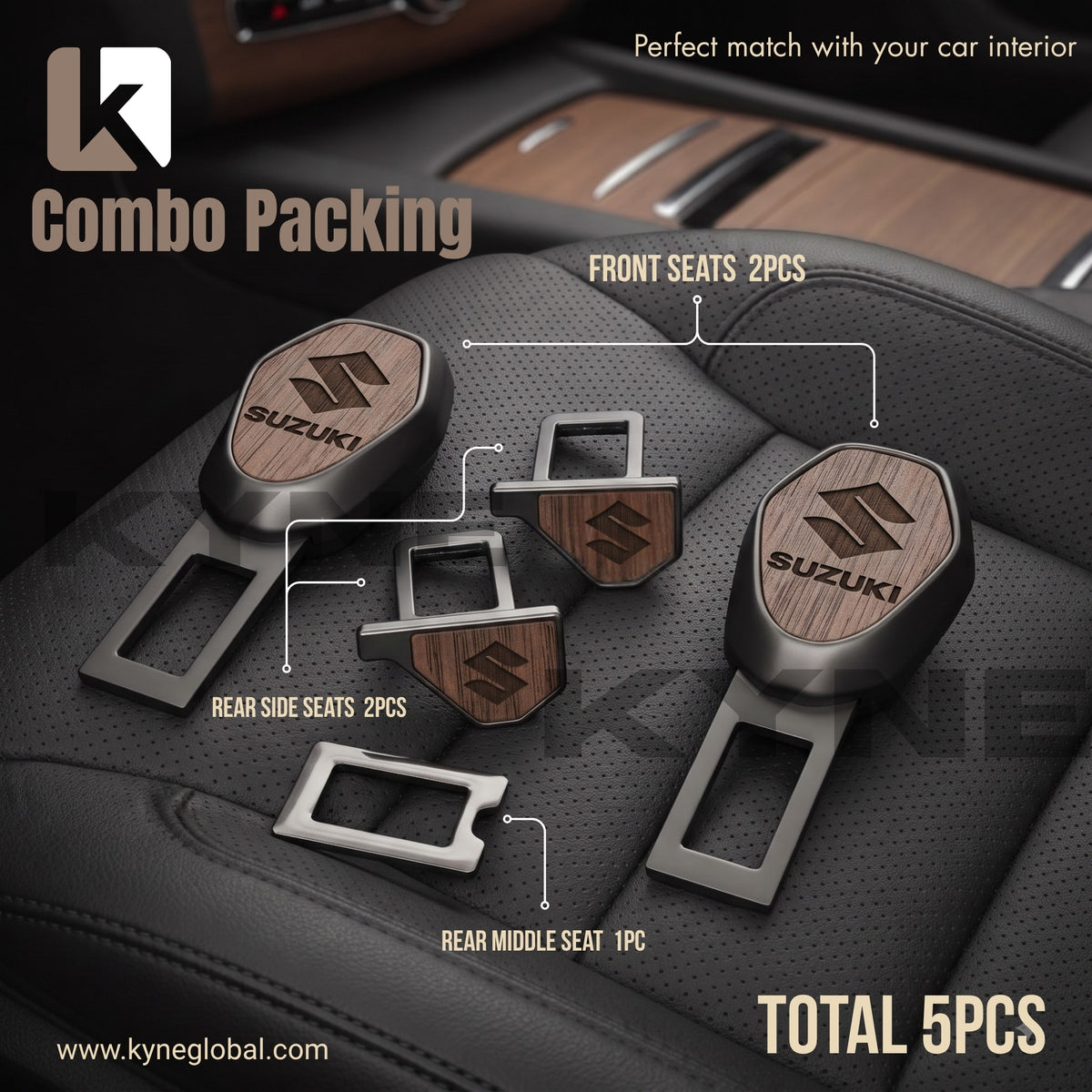 Premium Car Seat Belt Extender Clip - Universal Fit Metal Buckle with Custom Logo
