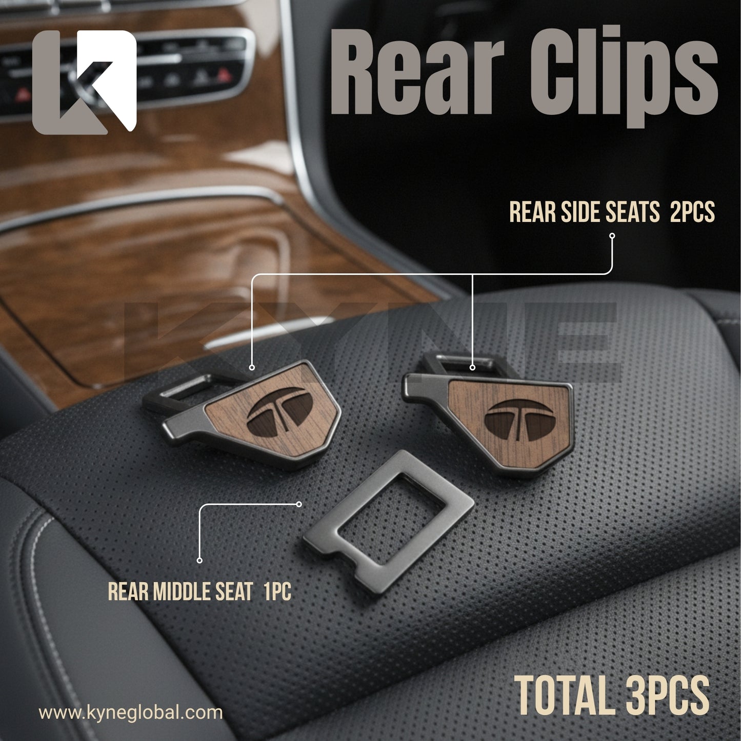 Wooden Car Seat Belt Extender Clip - Universal Fit Metal Buckle with Custom Logo