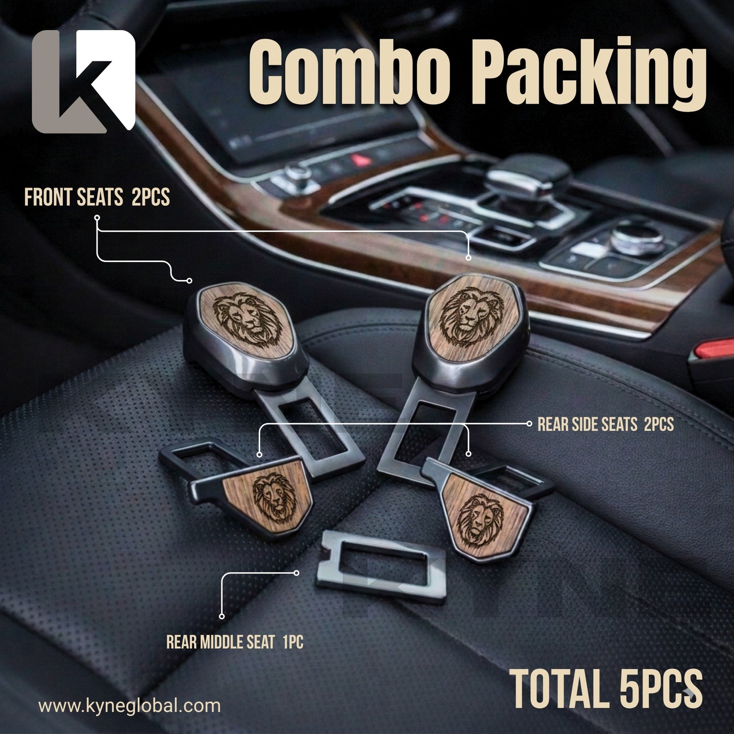 Premium Car Seat Belt Extender Clip - Universal Fit Metal Buckle with Custom Logo