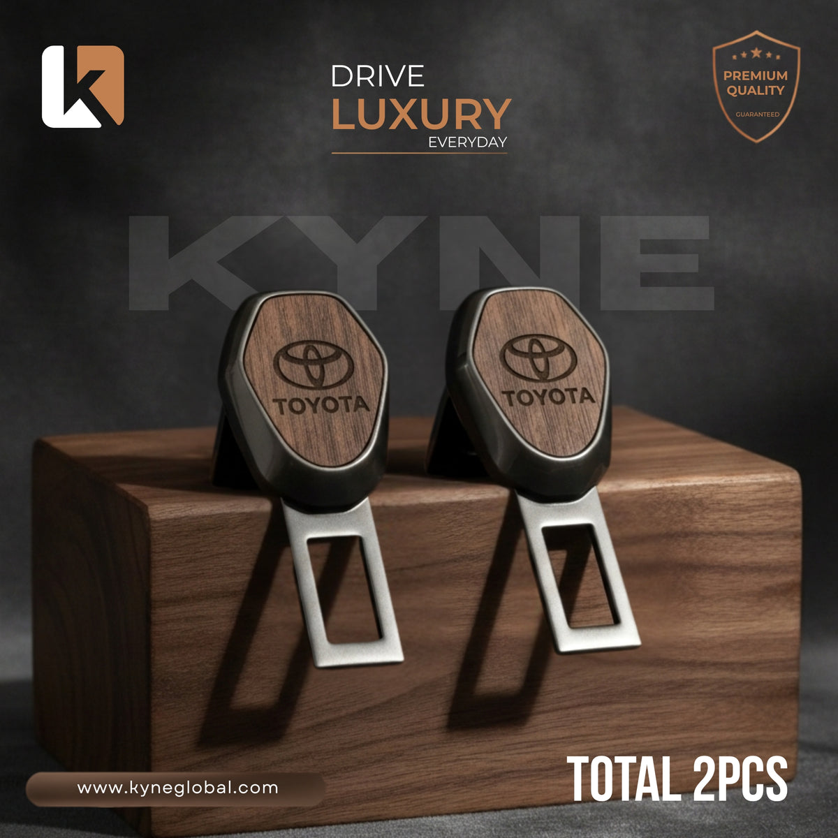 Wooden Car Seat Belt Extender Clip - Universal Fit Metal Buckle with Custom Logo