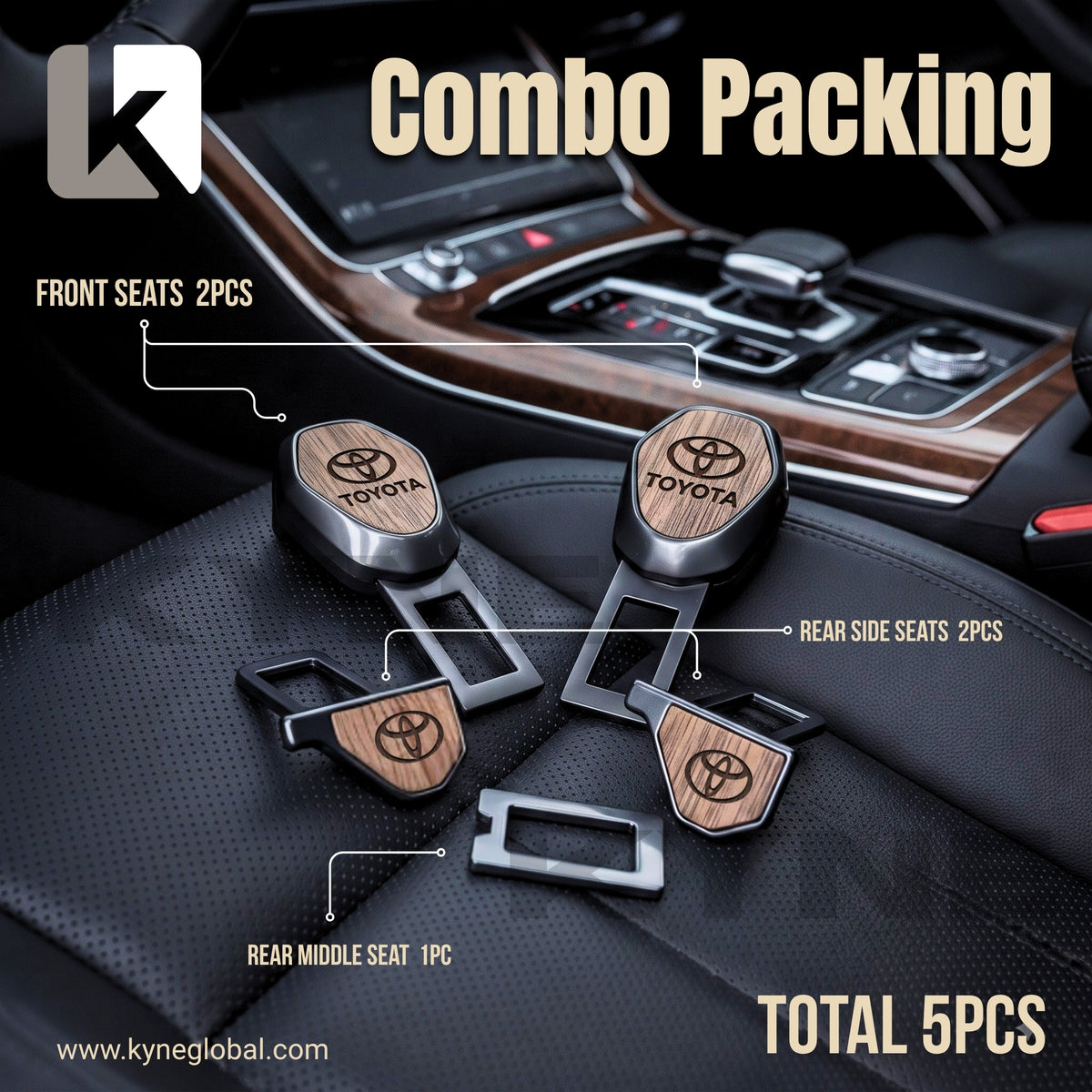 Premium Car Seat Belt Extender Clip - Universal Fit Metal Buckle with Custom Logo