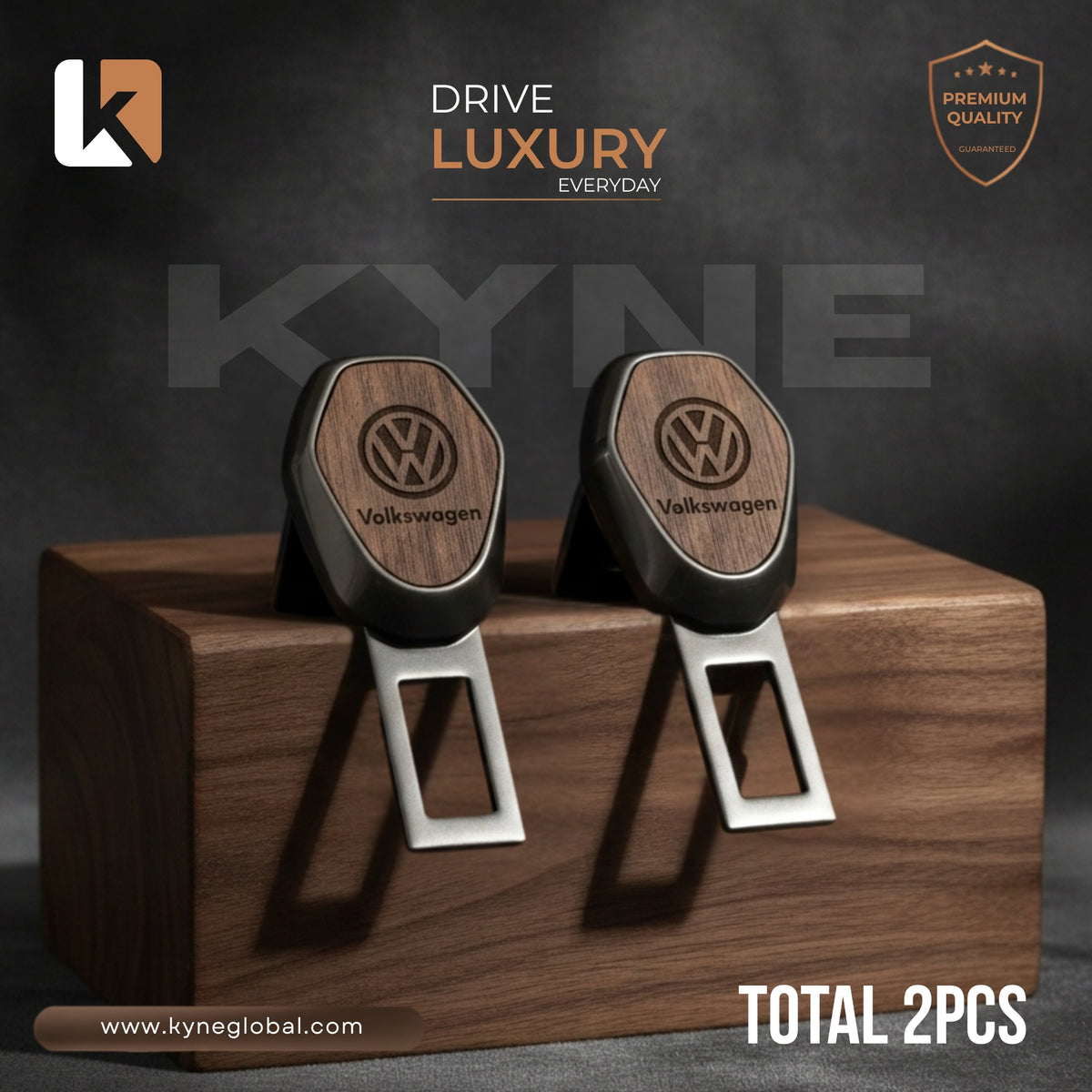 Wooden Car Seat Belt Extender Clip - Universal Fit Metal Buckle with Custom Logo