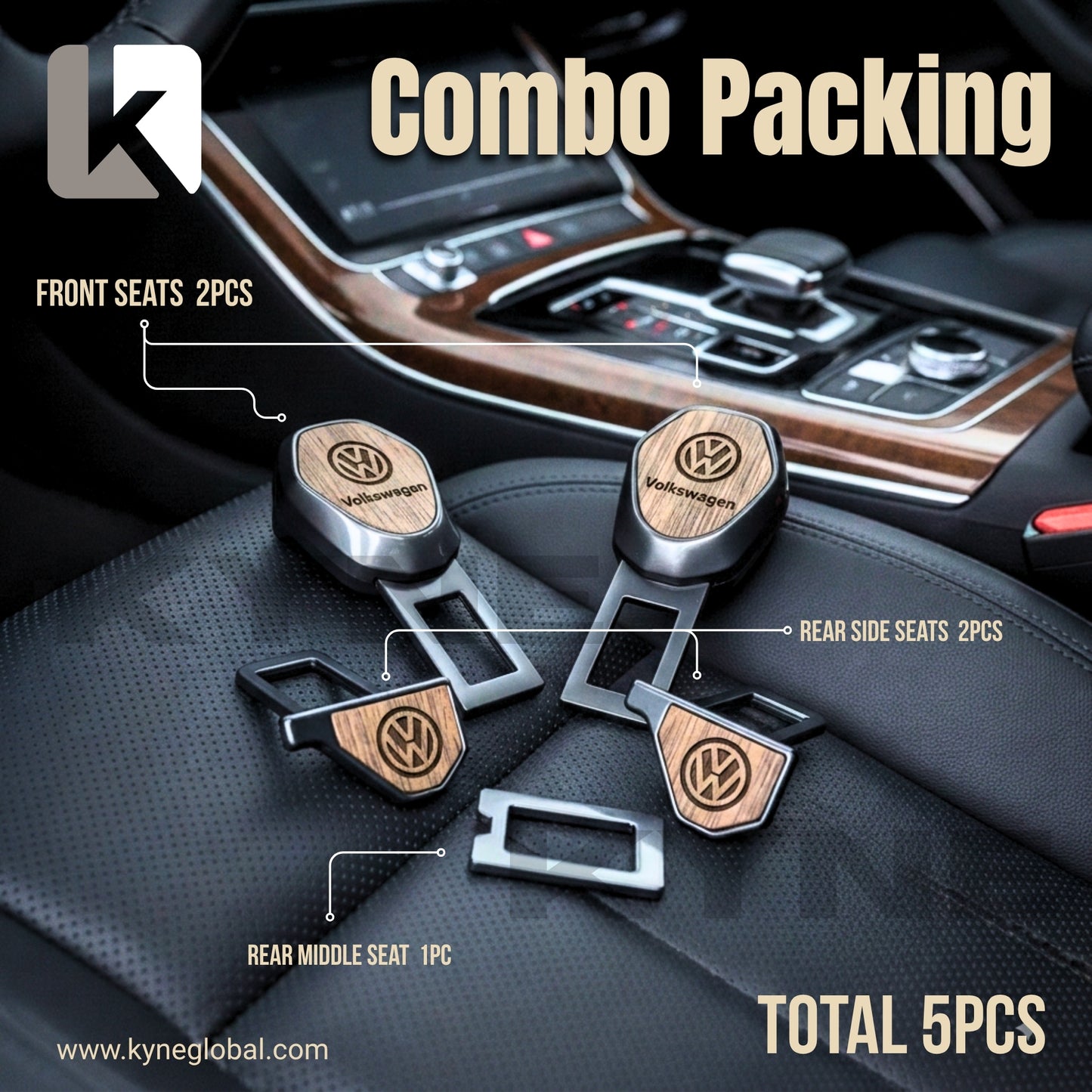 Premium Car Seat Belt Extender Clip - Universal Fit Metal Buckle with Custom Logo