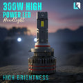 300W High-Power Car LED Headlight Bulbs 4-Year Warranty